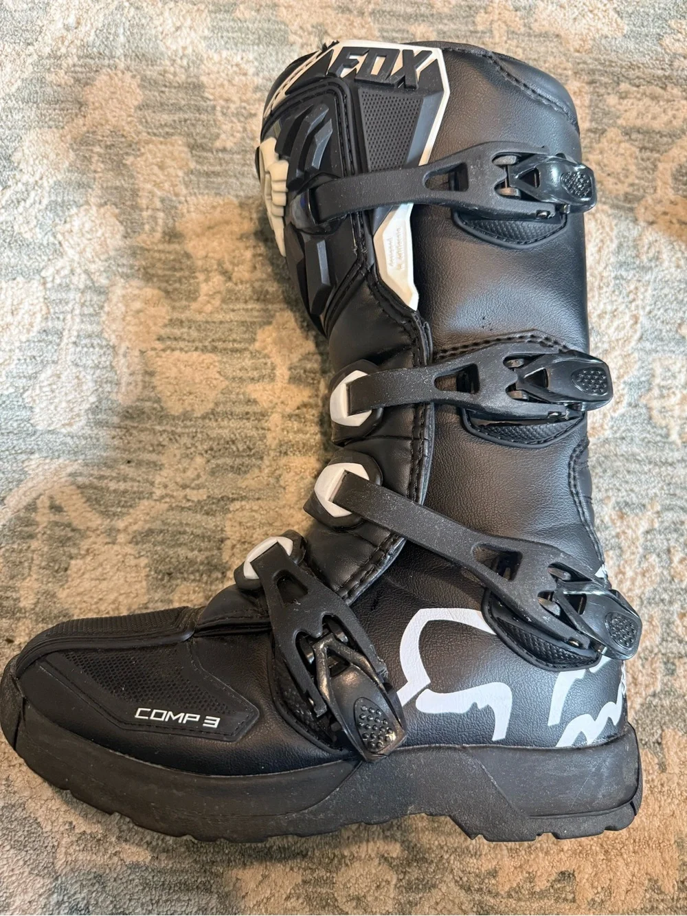Fox Kids Black and White Motocross Boots - Picture 2 of 4